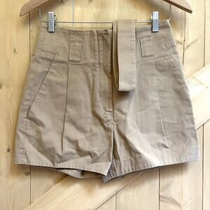 Paul & Joe Sister Cotton High Rise Khaki Safari Shorts with Belt Size 36 Small